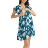 Maternity/Nursing Printed Ruffle Sleeve Bowtie Dress