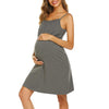 Solid Adjustable Strap Maternity/Nursing Dress