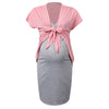 Maternity Breastfeeding Tunic Top Suspender Skirt Two-piece Set