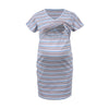 Multicolor Stripe V Neck Maternity/Nursing Dress