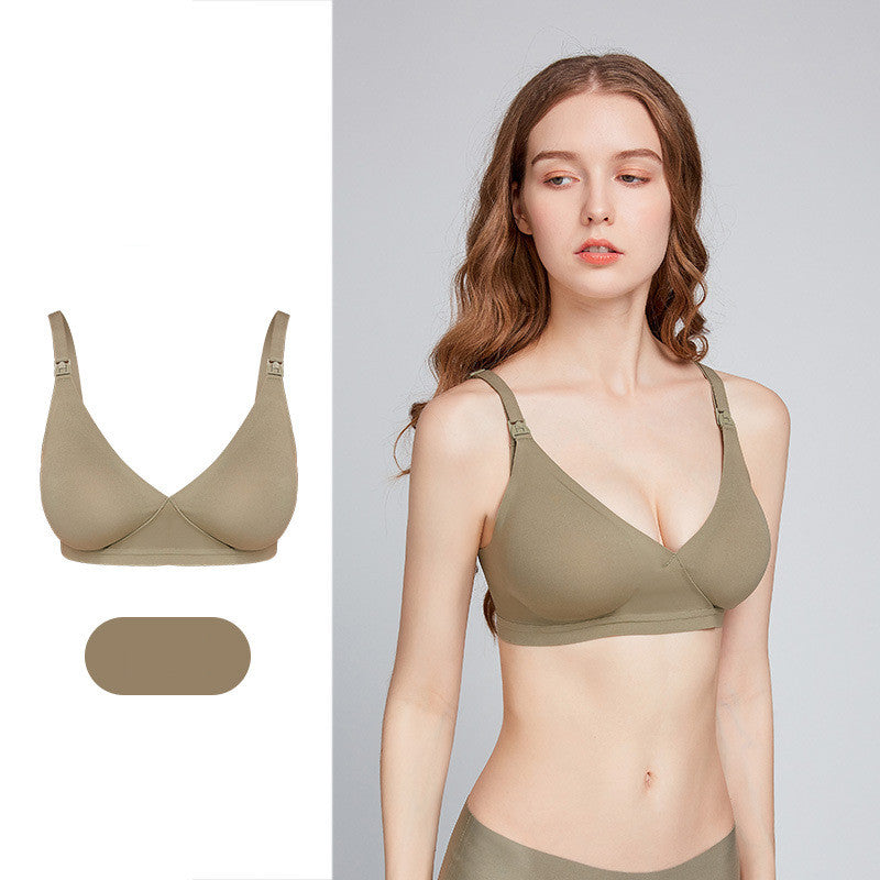 Lace Front Open Nursing Bra Soft Lace Breathable Seamless