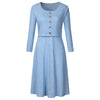 Maternity Casual Long Sleeve Button Nursing Dress For Breastfeeding-Ship in February.
