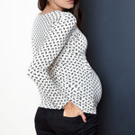 Maternity Printed Wrap V-Neck Long Sleeve Top