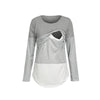 Maternity Striped Color Block Long Sleeve T-Shirt