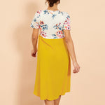 Floral Patchwork Maternity/Nursing Dress in Yellow