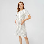 Vantage Polka Dot Maternity/Nursing Dress in White
