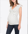 Vantage Polka Dot Maternity/Nursing Top in White
