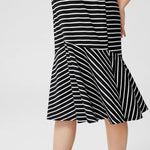 Striped Fishtail Maternity/Nursing Dress in Black and White