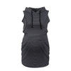 Hooded Pocket Maternity/Nursing Dress in Black and White Stripe
