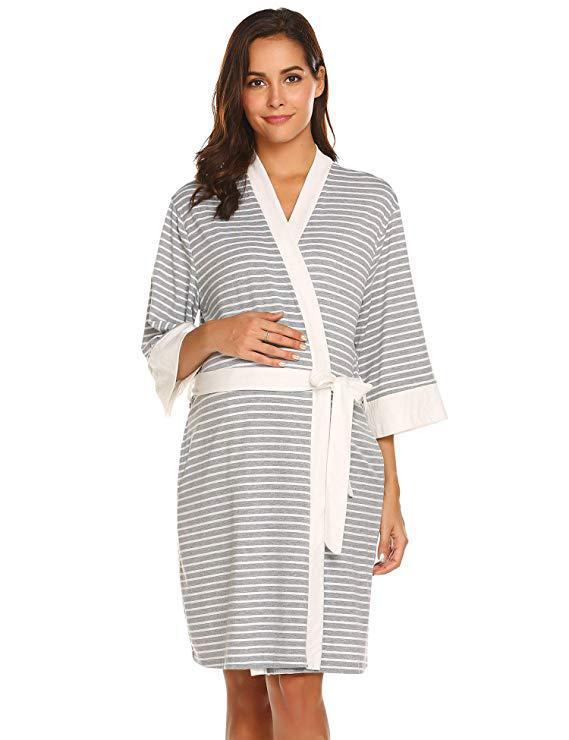 Stripe Maternity&Nursing Robe Hospital Bag