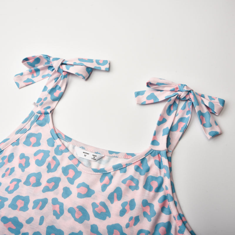 Shoulder Tie Strap Maternity/Nursing Tank in Pinkblue