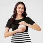Patchwork Maternity/Nursing Dress in Black and White