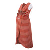 Wrap Belt Tie Maternity/Nursing Dress in Orange