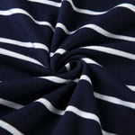 Waist Tie Stripe Maternity/Nursing Dress in Navy Blue