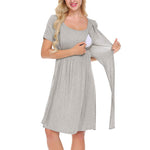 Tie Front Maternity/Nursing Midi Dress